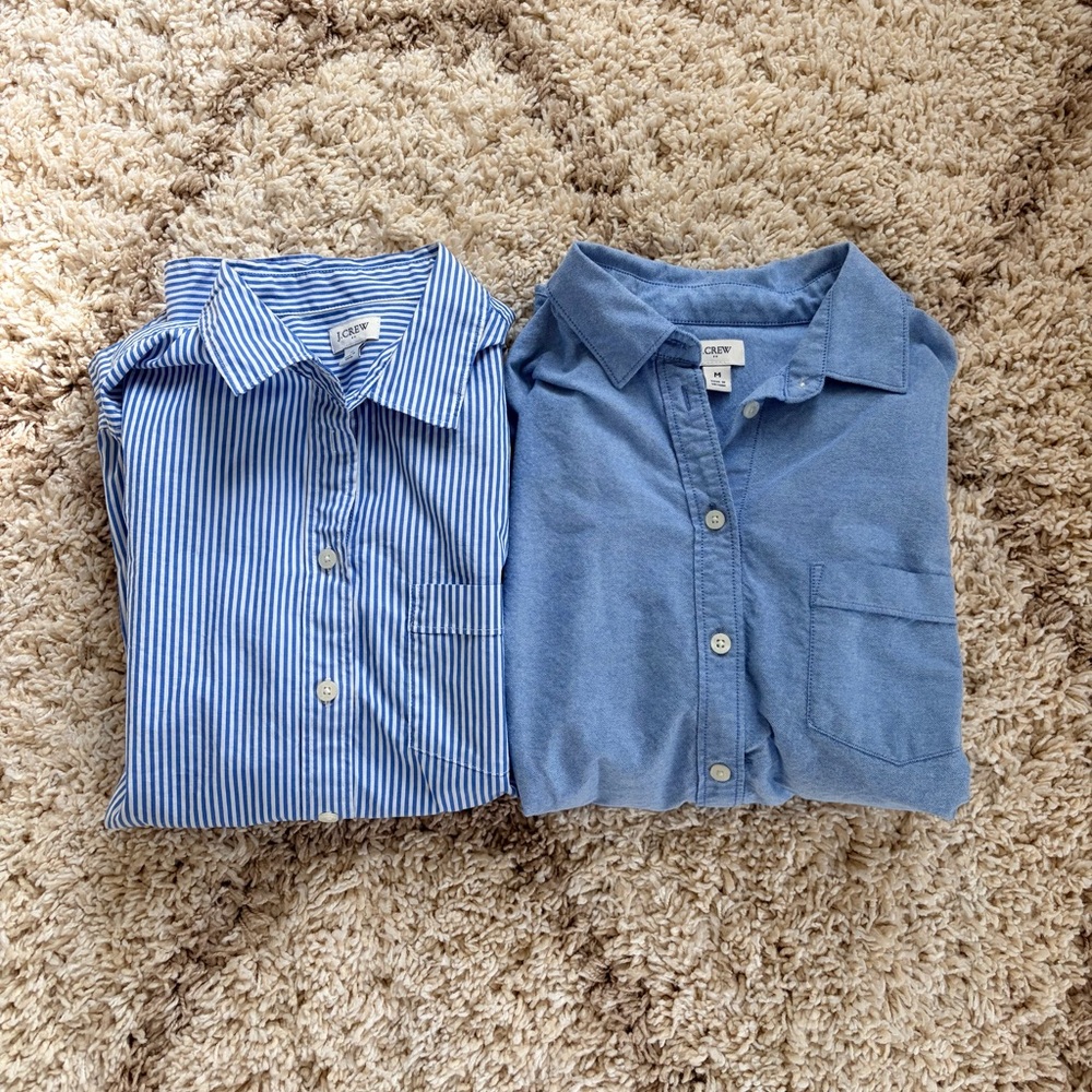 2 J.Crew bottom down shirt size m